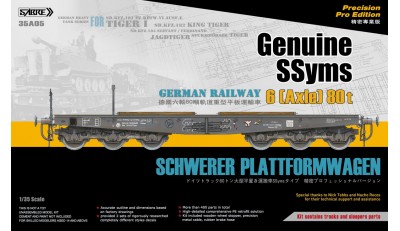 Sabre 35A05 1/35 Genuine SSyms German Railway SCHWERER PLATTFORMWAGEN 6-Axle