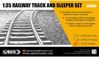 35B06-C RAILWAY TRACK AND SLEEPER SET (2 PCS w/300g Real stones)